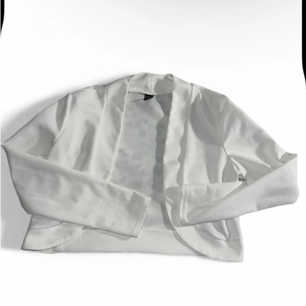 SHEIN White Tailored Blazer with Open Front